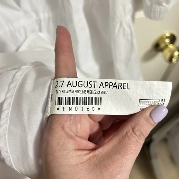 Tuckernuck Pomander Place Halile White Cotton Tiered Mini Dress Size Large - Picture 5 of 7